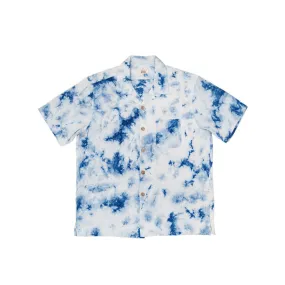 Marble Pattern Tie-dyed Aloha Shirt