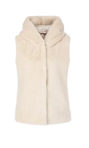 Marc Cain Additions Hooded Faux Fur Gilet PA 37.02 W51