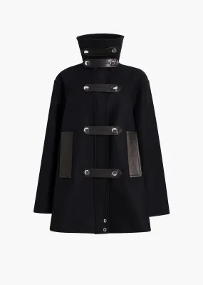 Melbo Coat in Black Leather Combo