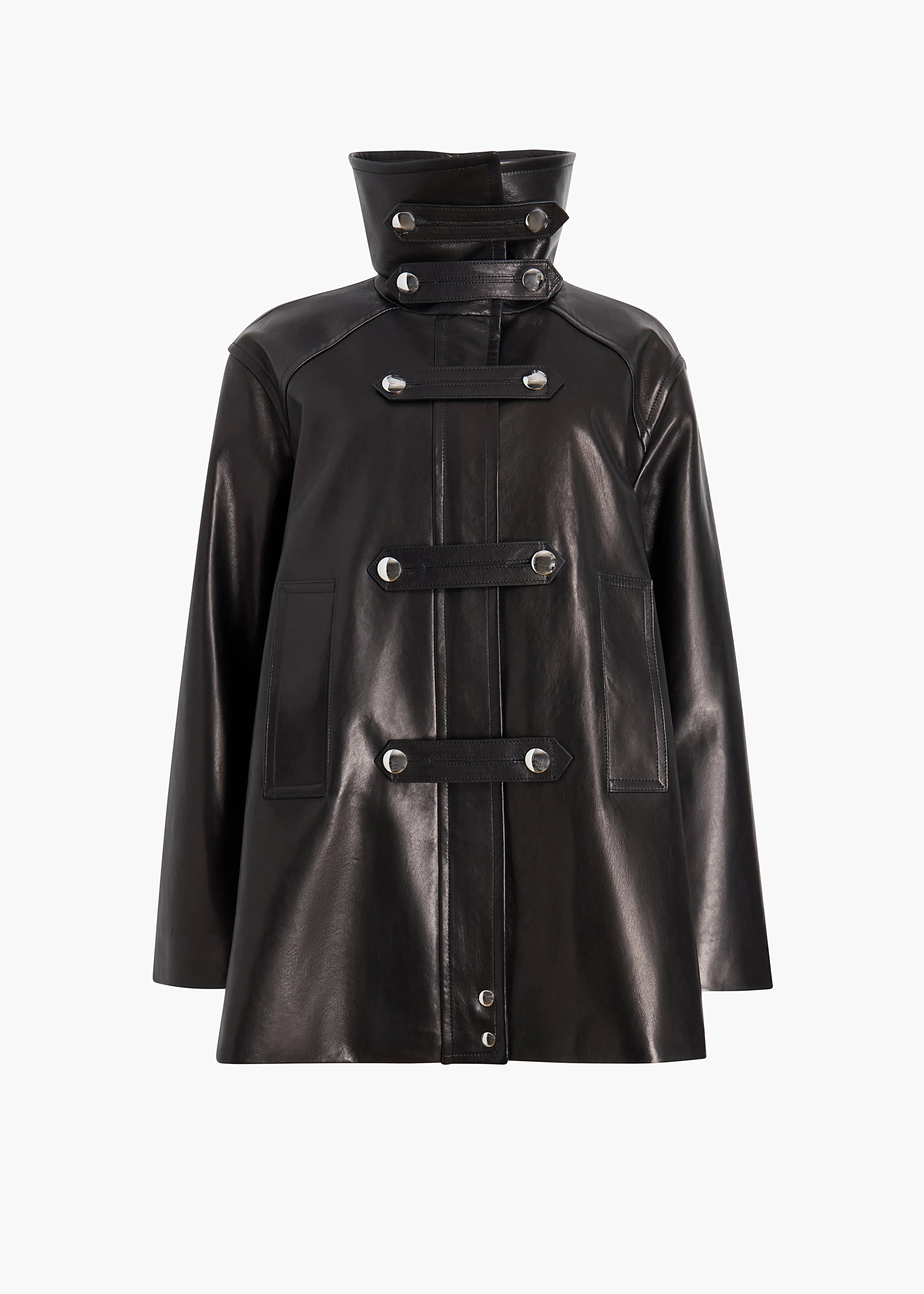 Melbo Coat in Black Leather