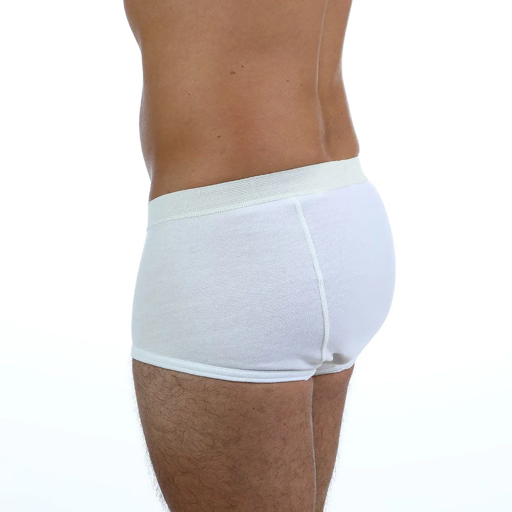 Mens' 100% Cotton Briefs With 6 Ply Absorbent/Water-Proof, Integrated Crotch To Back Panel Style # M002