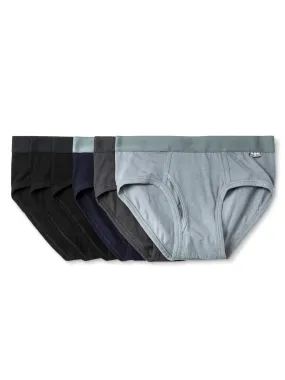 Men's 6 Pcs Plain Briefs Set,Multi