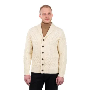 Men's Cable Shawl Collar Cardigan - Natural