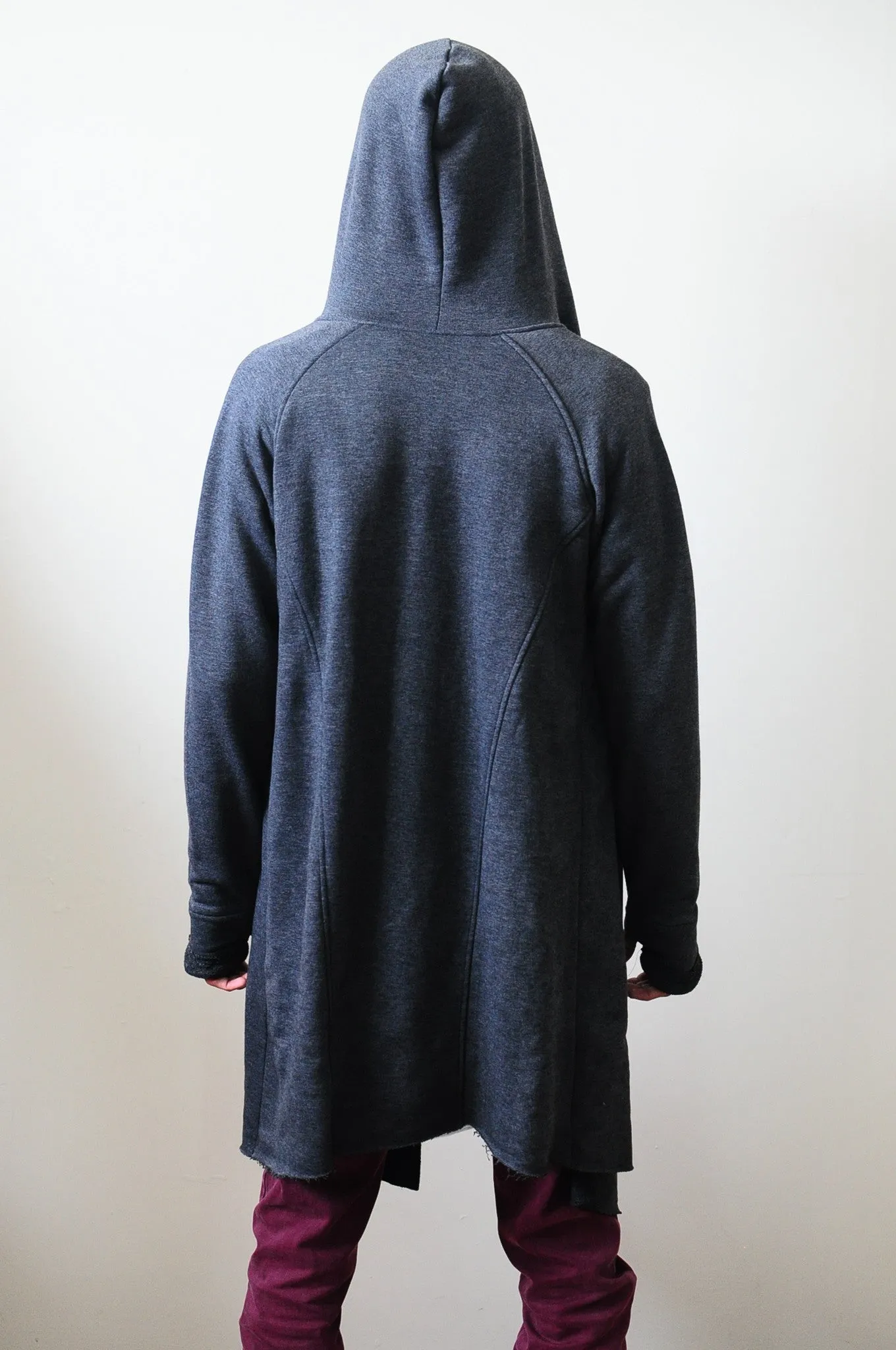 Men's Long Cardigan With Hood / Glove Sleeves-BB024