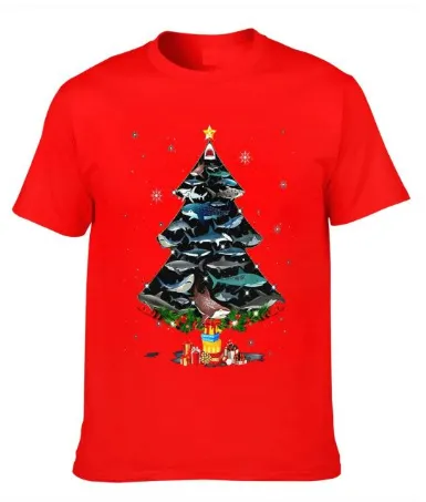 Men's T-Shirt & Hoodie: Shark Christmas Tree