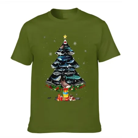 Men's T-Shirt & Hoodie: Shark Christmas Tree