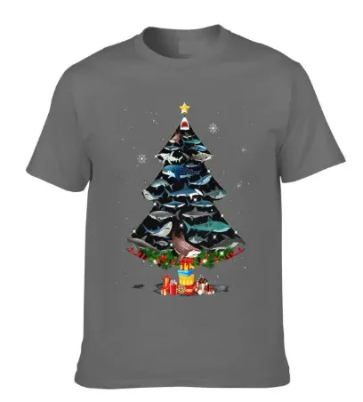 Men's T-Shirt & Hoodie: Shark Christmas Tree