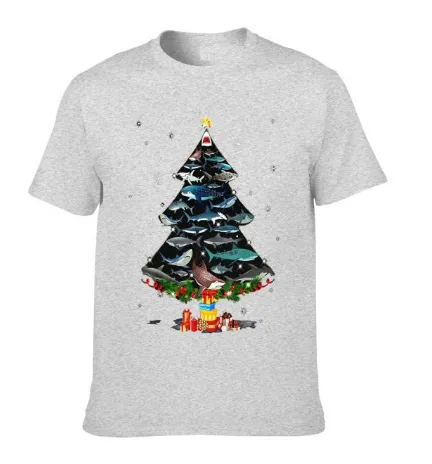 Men's T-Shirt & Hoodie: Shark Christmas Tree