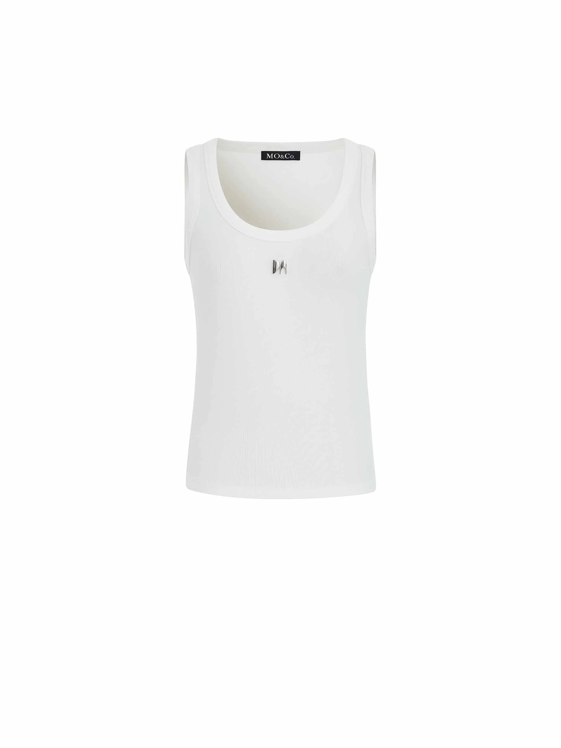 Metal M Detail Ribbed Tank Top