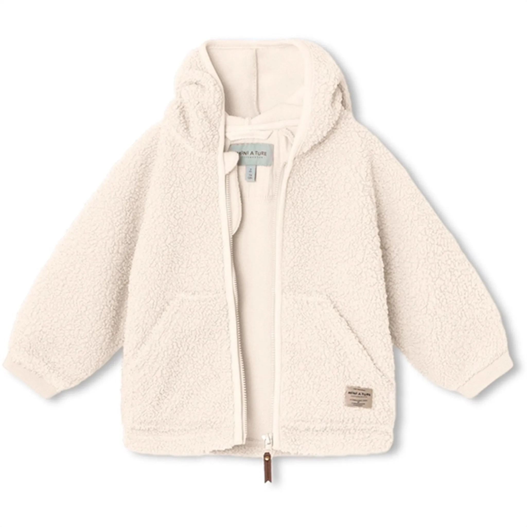 MINI A TURE Liff Teddy Fleece Jacket White Swan