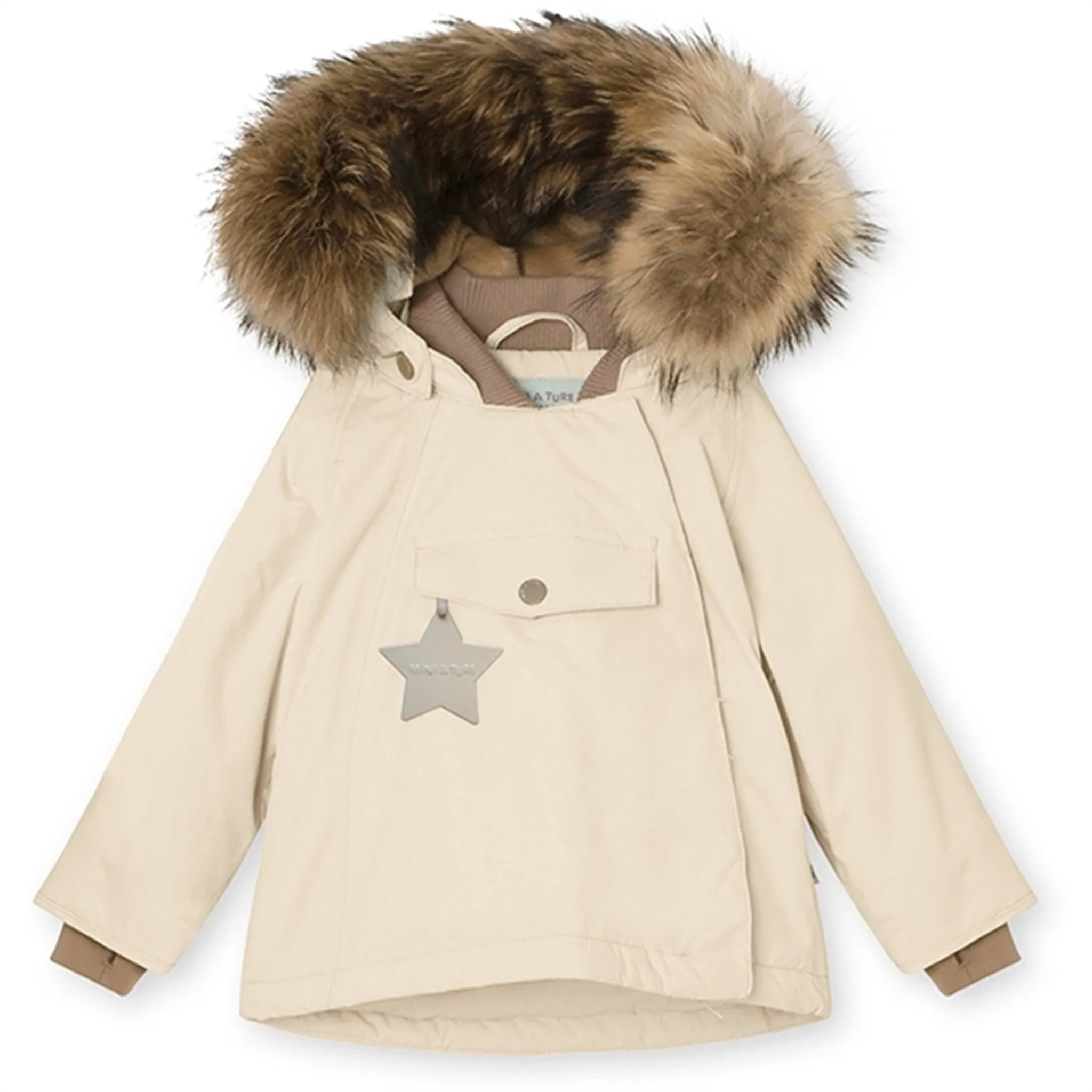 MINI A TURE Wang Fleece Fur Winter Jacket Angora Cream