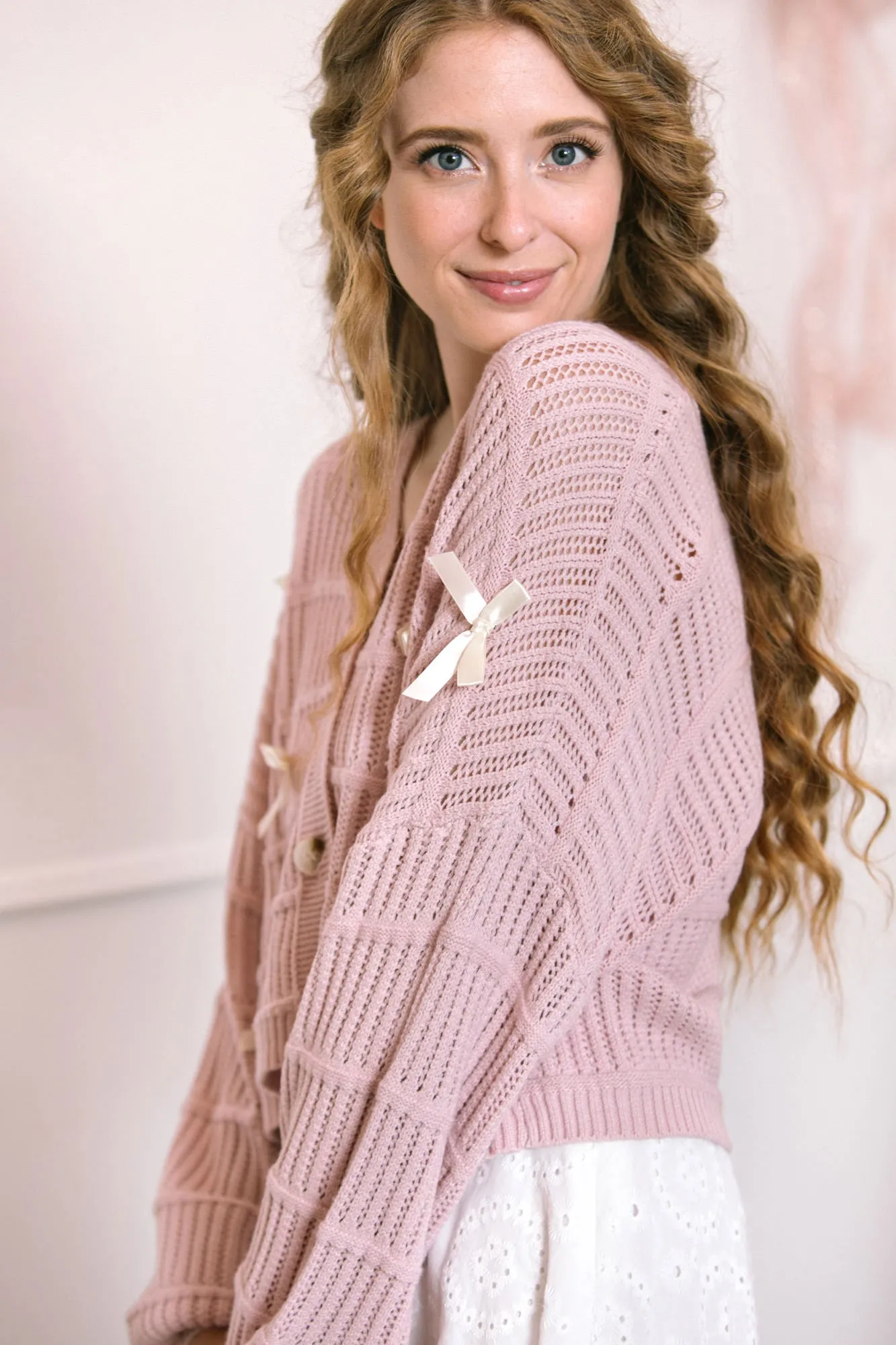 Miriam Bow Buttoned Cardigan