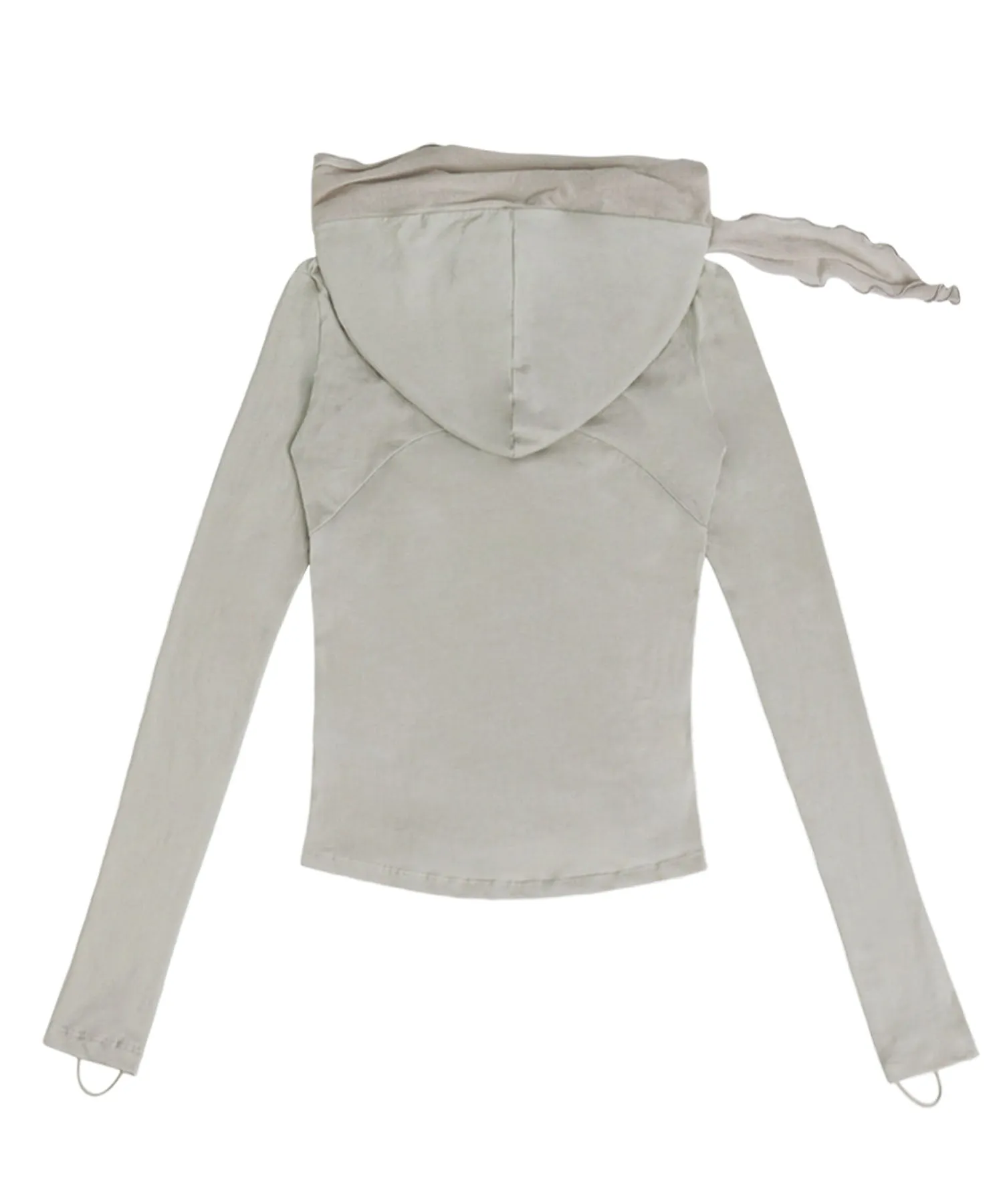 Muffler Hoodie Long Sleeve Beige