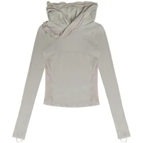 Muffler Hoodie Long Sleeve Beige