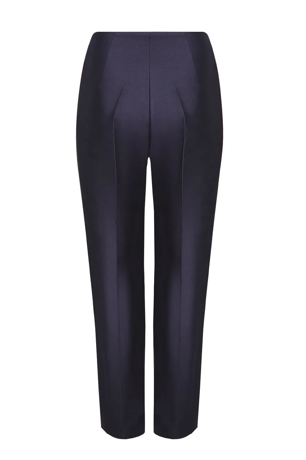 Navy Sateen Trousers - Phoebe