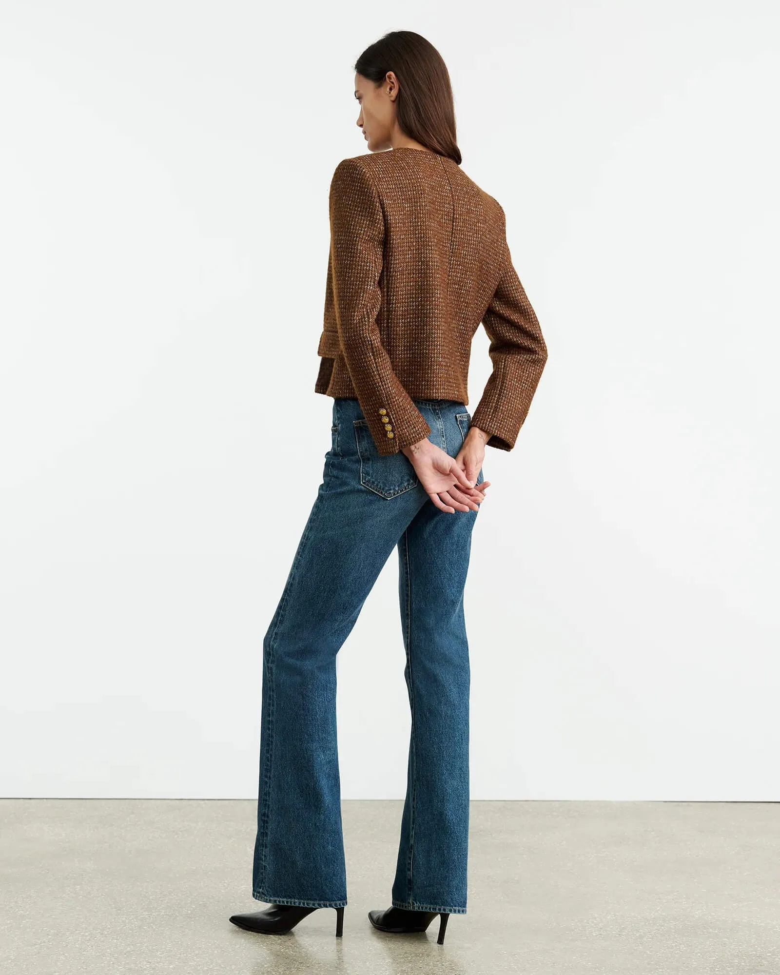 Nili Lotan - Melanie Cropped jacket in Saddle Check