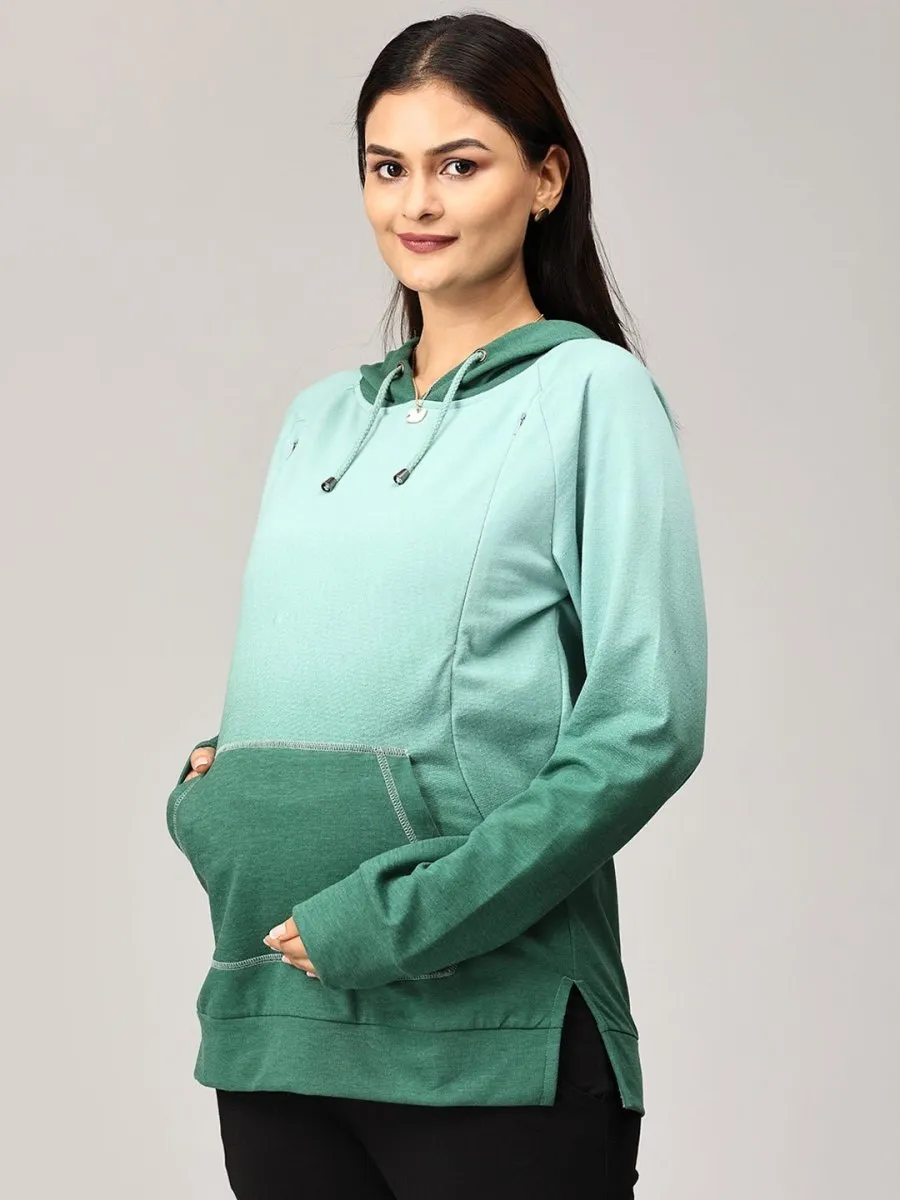 Ombre Meadow Maternity and Nursing Sweatshirt Hoodie