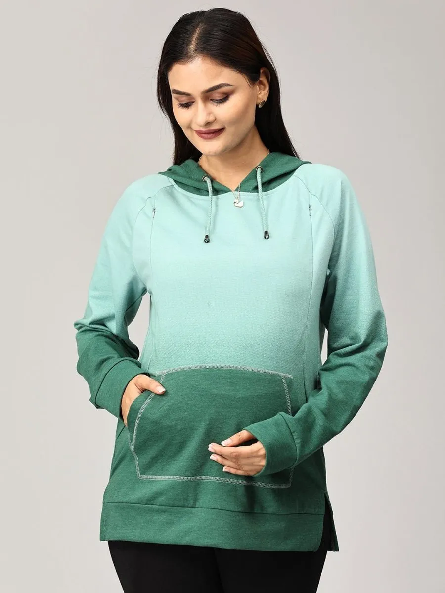 Ombre Meadow Maternity and Nursing Sweatshirt Hoodie