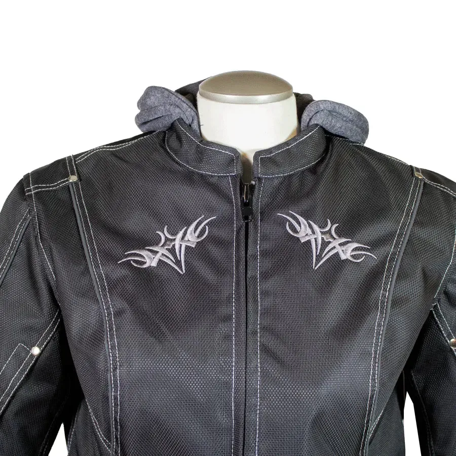 Open Road Women's Zip-Out Hoodie Reflective Textile Motorcycle Jacket