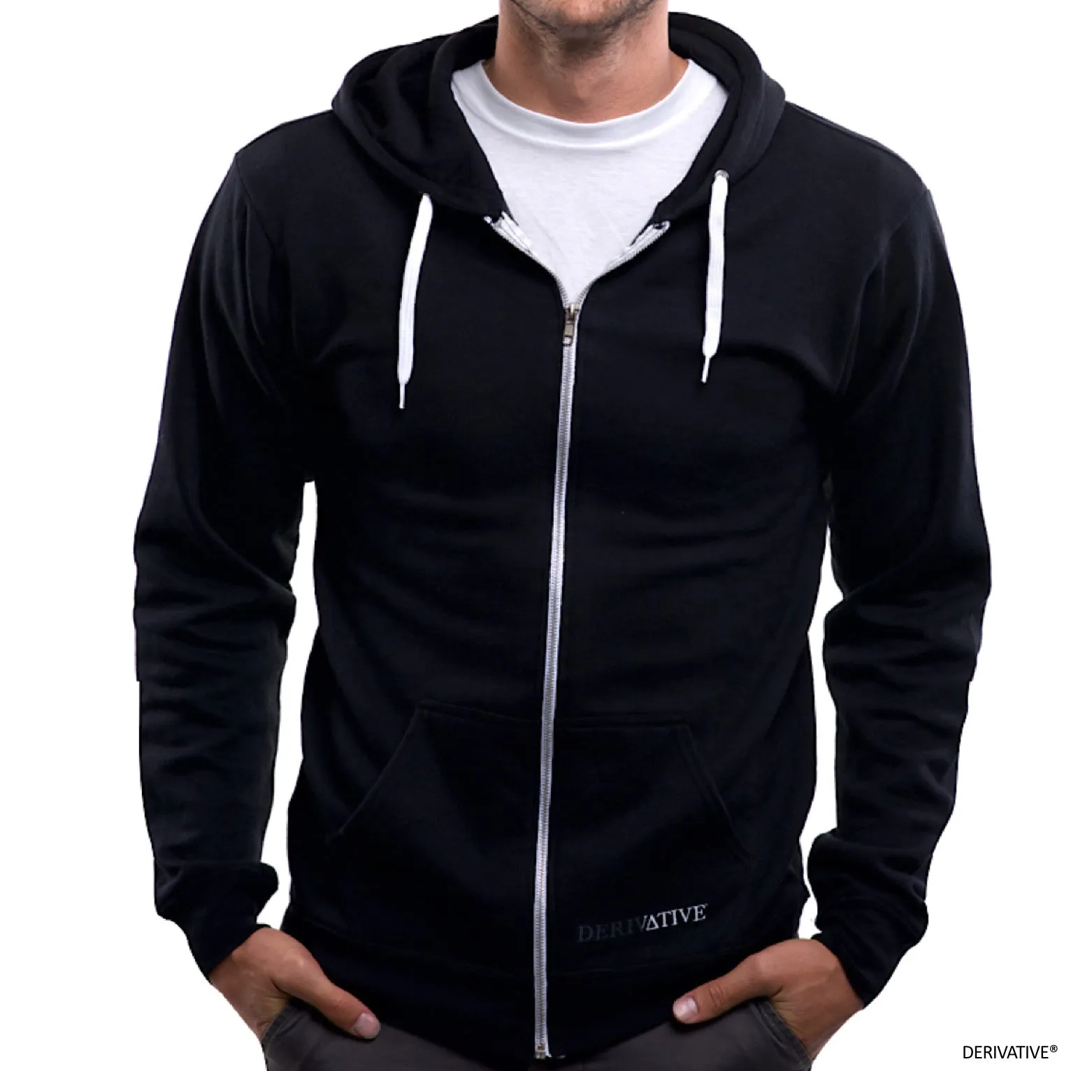 Organic Cotton & Recycled Polyester Zip Up Hoodie - Black