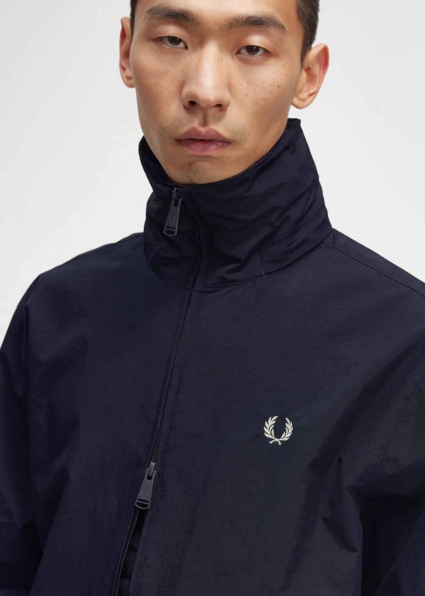 Patch pocket zip through jacket - navy