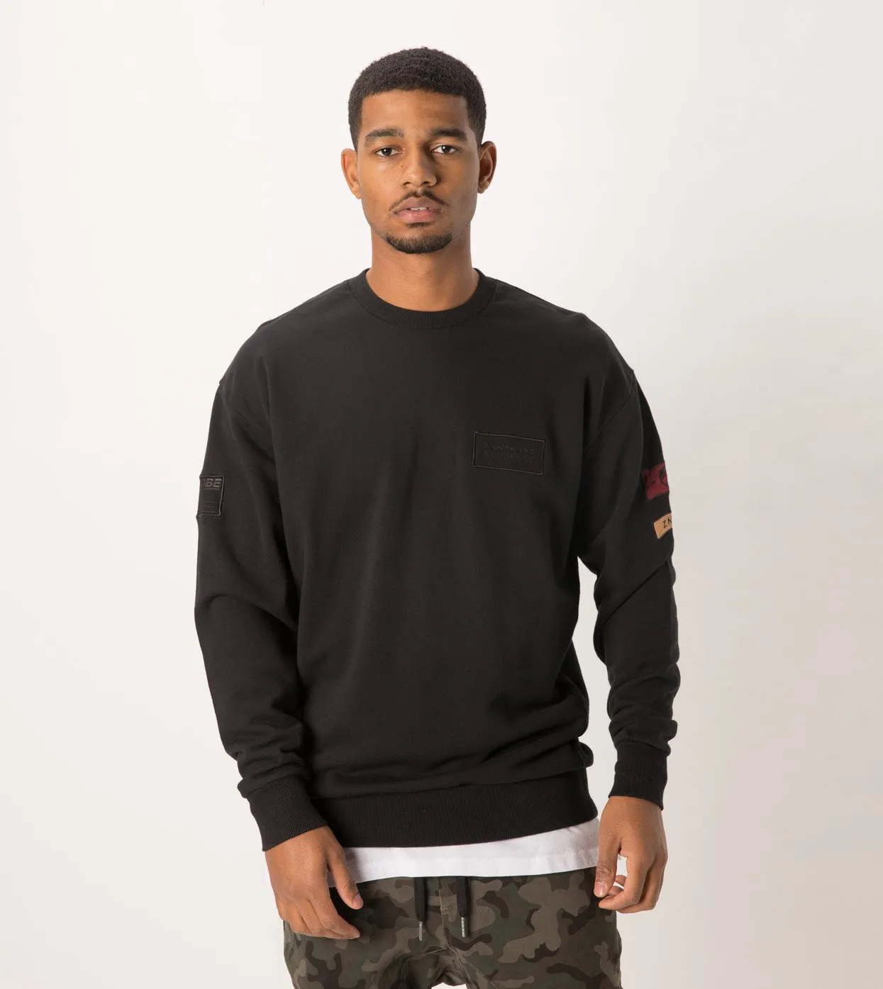 Patch Rugger Crew Sweat Black