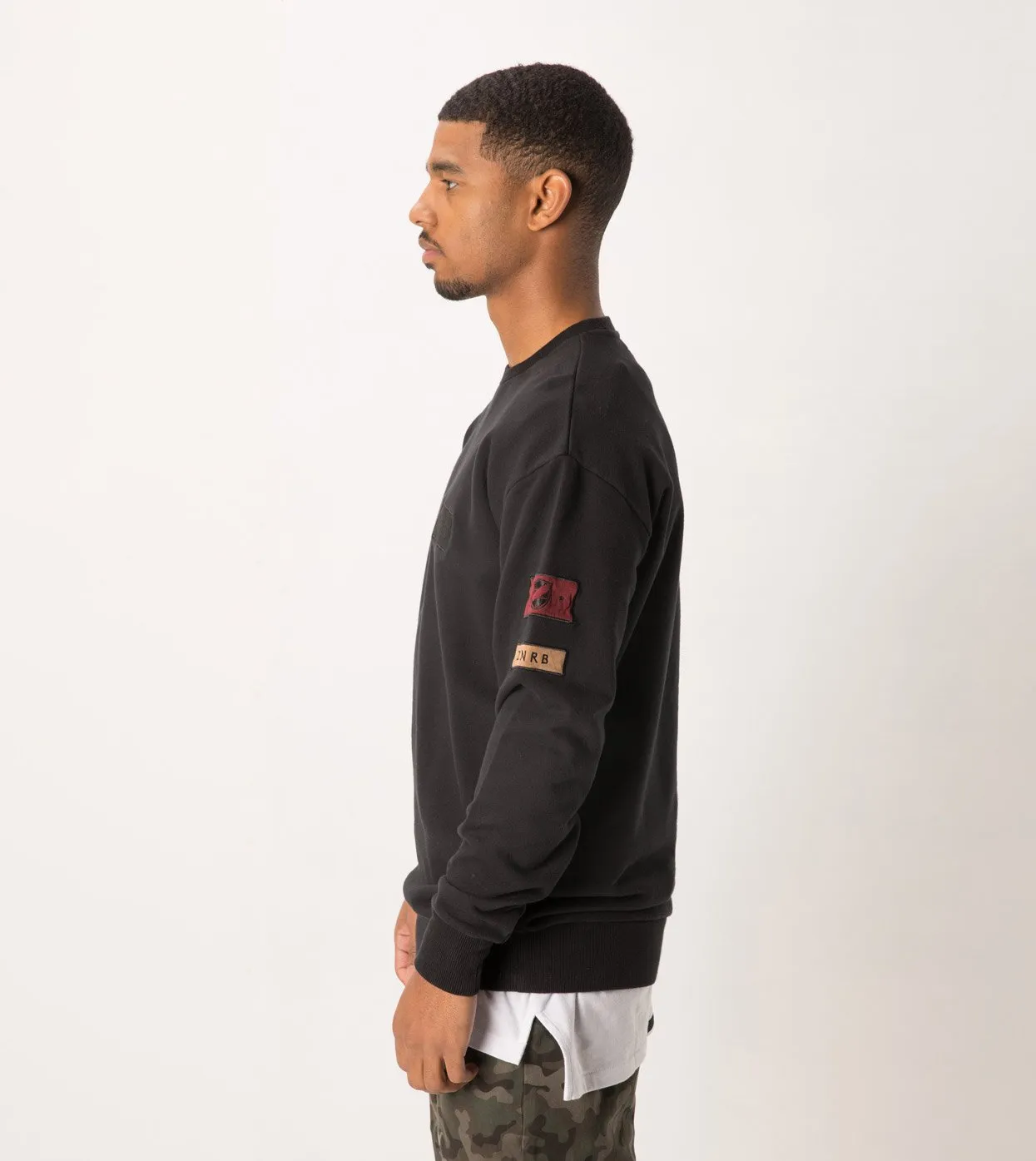 Patch Rugger Crew Sweat Black