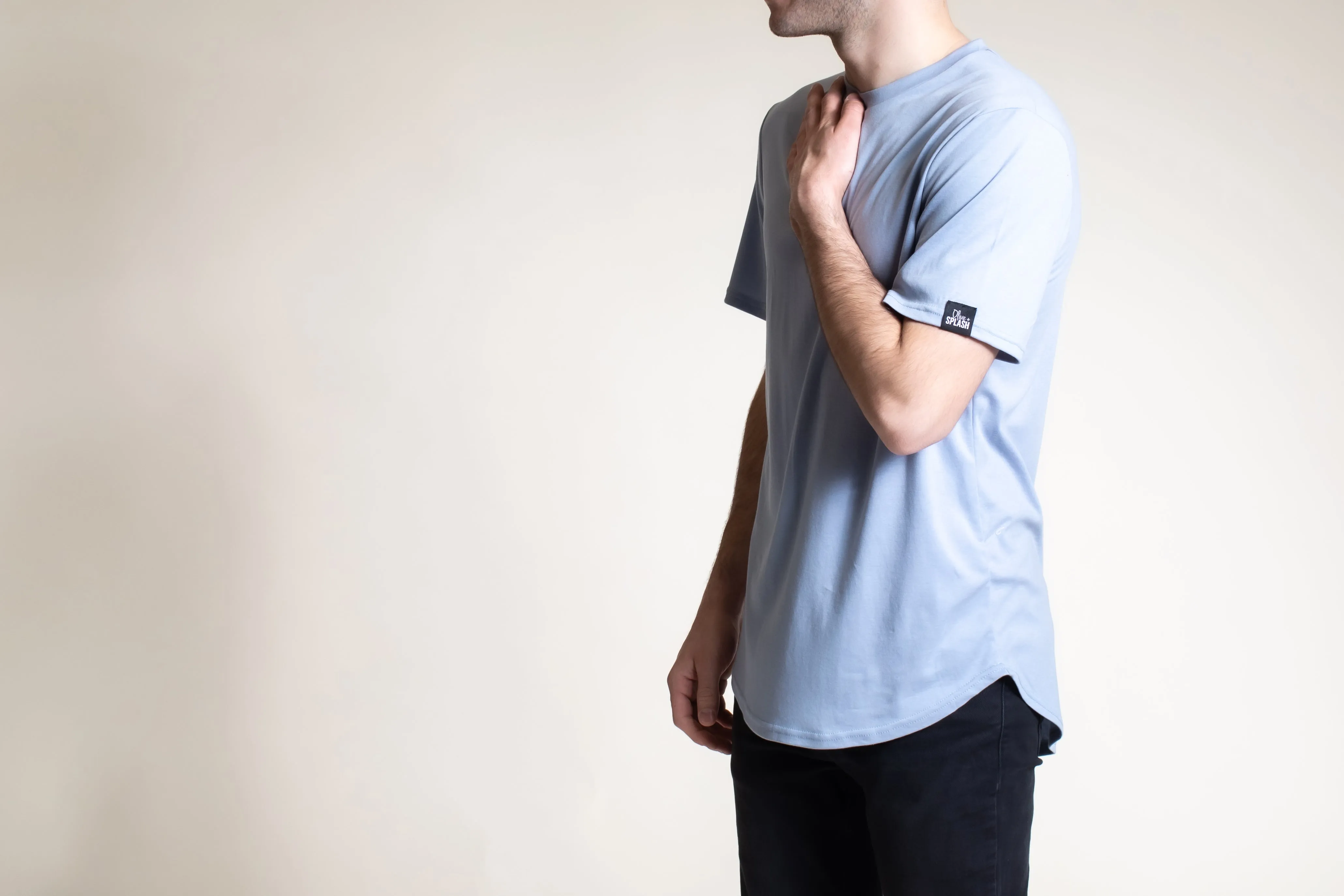 Pelican Blue Drop Hem T-Shirt