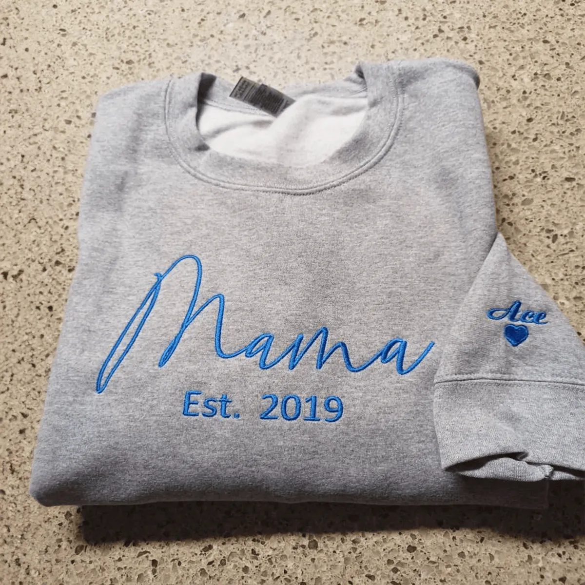 Personalized Future Mrs Sweatshirt Embroidered with Anniversary Date Text Name Initial Heart on Sleeve