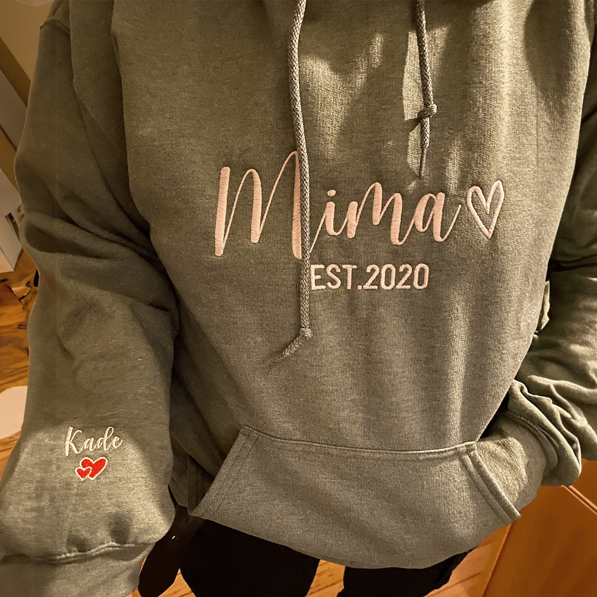 Personalized Future Mrs Sweatshirt Embroidered with Anniversary Date Text Name Initial Heart on Sleeve