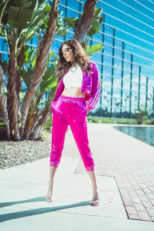 Pink Satin Co-Ord Tracksuit Joggers