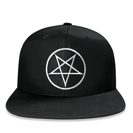 Pins & Bones Pentagram Snapback Hat, One Size Fits All, Pentagram Hat, Black