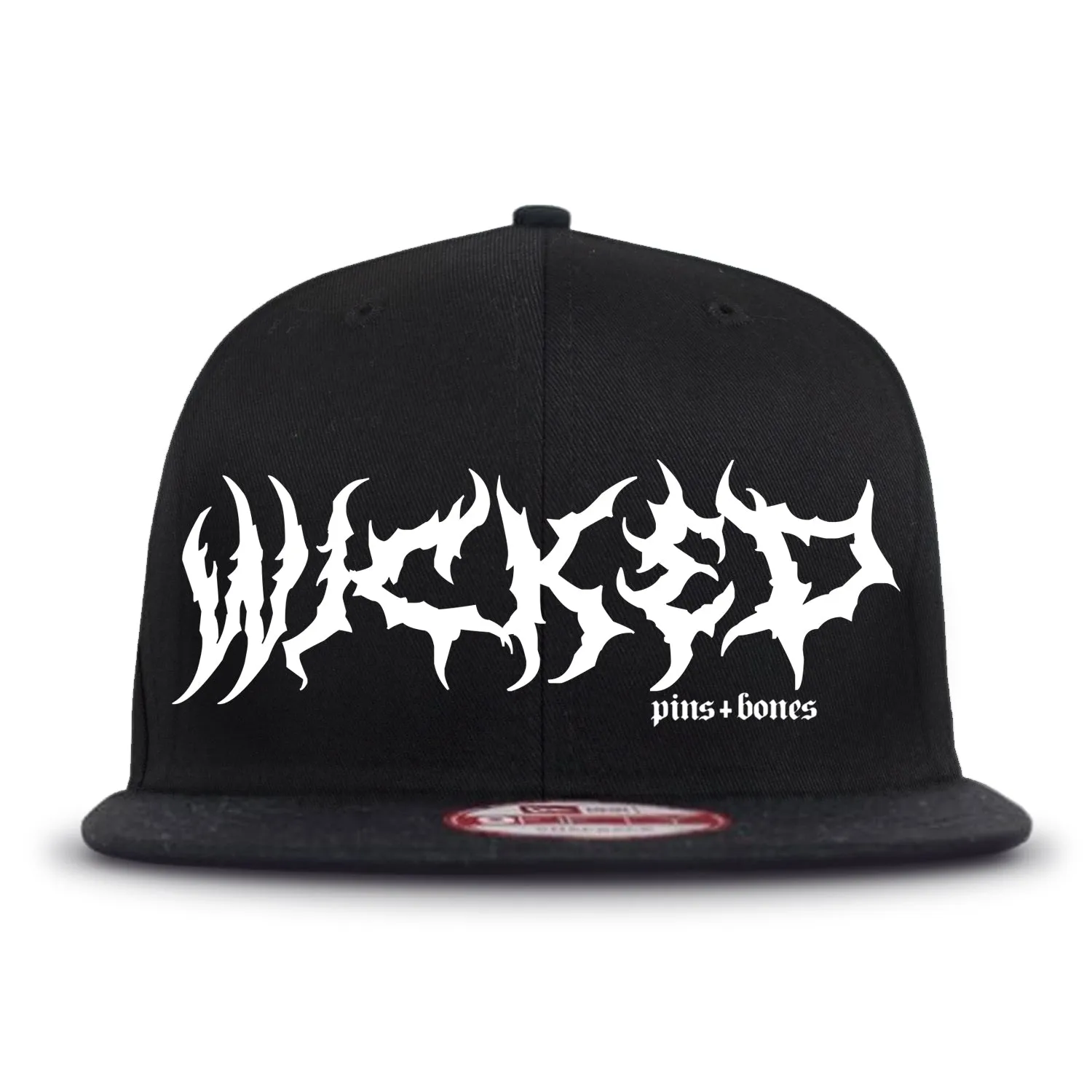 Pins & Bones Wicked Goth Hat, Alternative Fashion, Black Gothic Snapback Hat, One Size Fits All