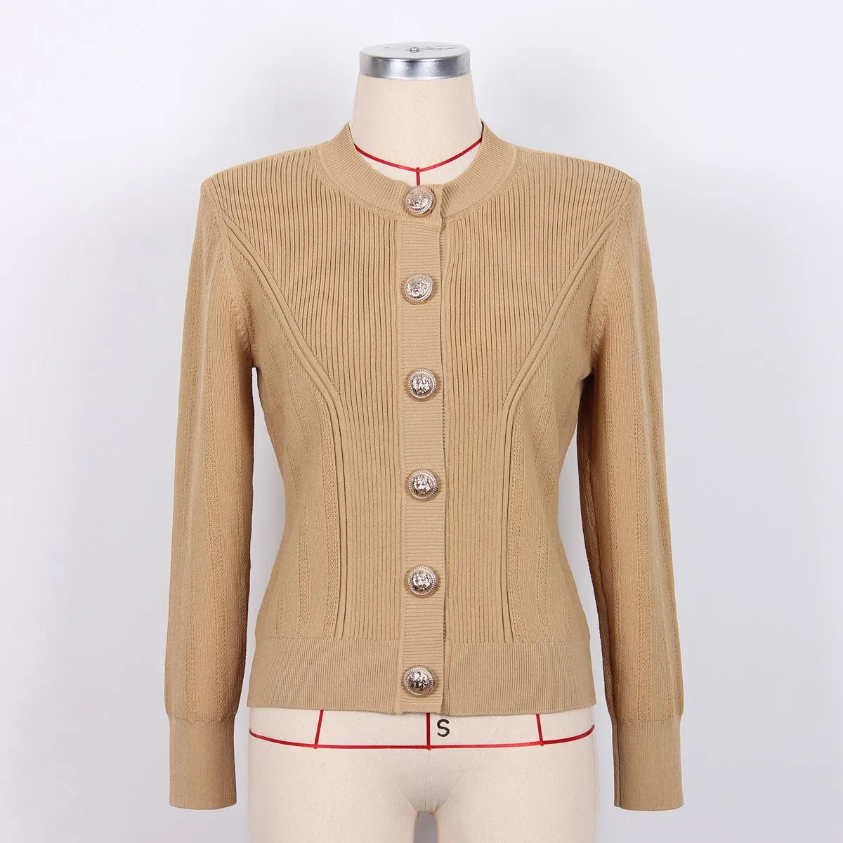 Pre Order:  Knitted Waist Cinching Slim Cardigan