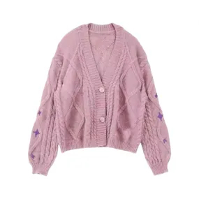 Pre Order: Twinkle Sleeves Buttoned Knitted Cardigan