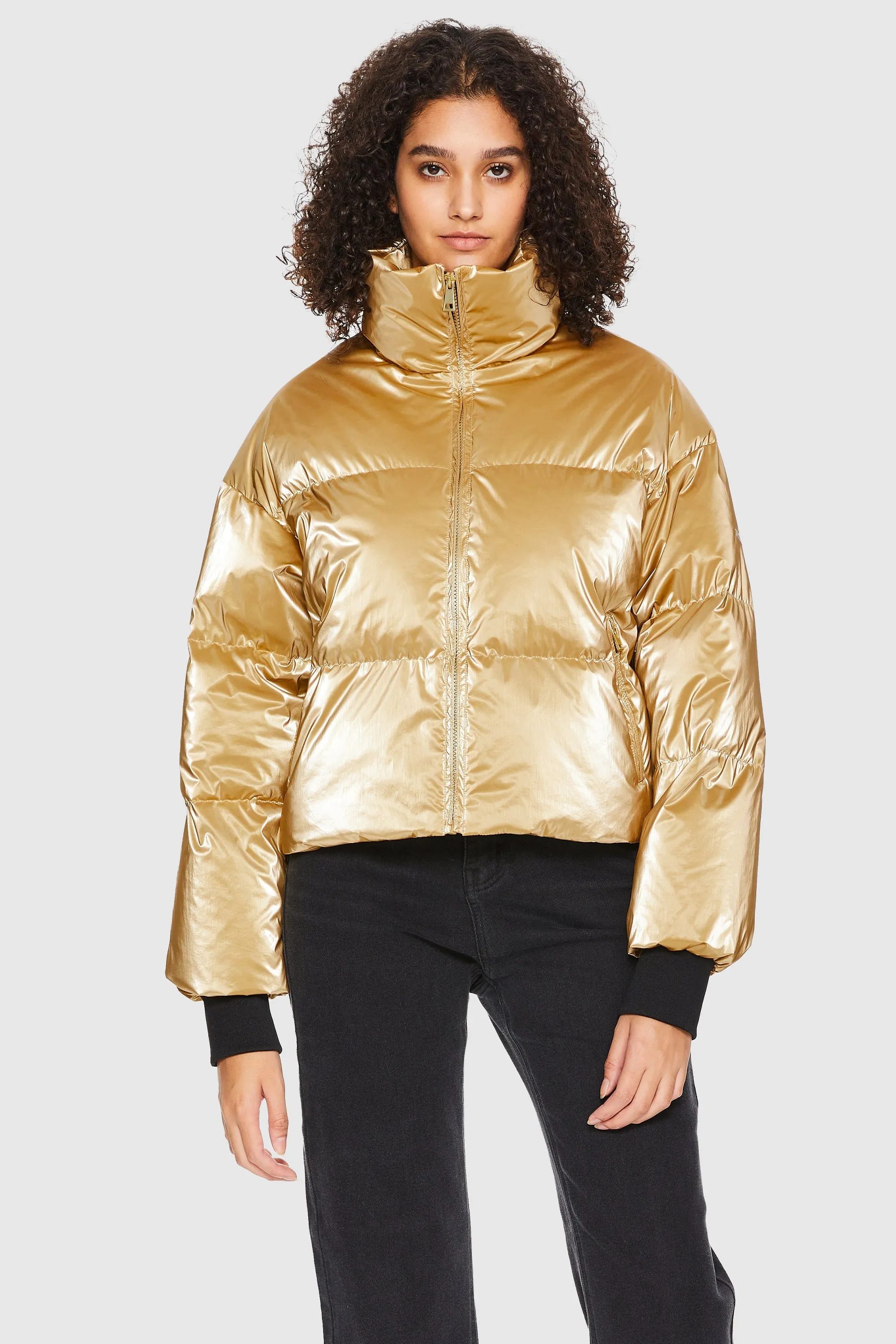 Puff-O Cosmos Chrome Cropped Puffer