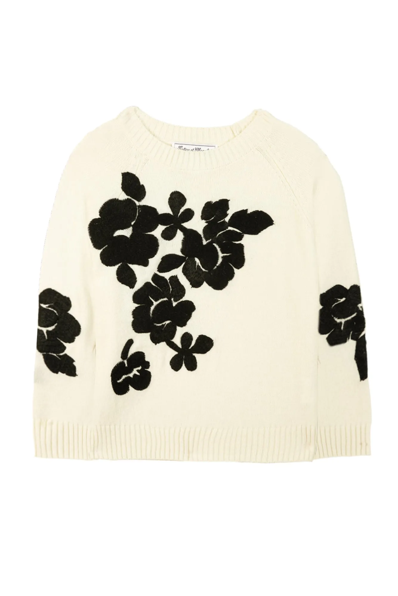 Pull - Ecru broderie fleurie