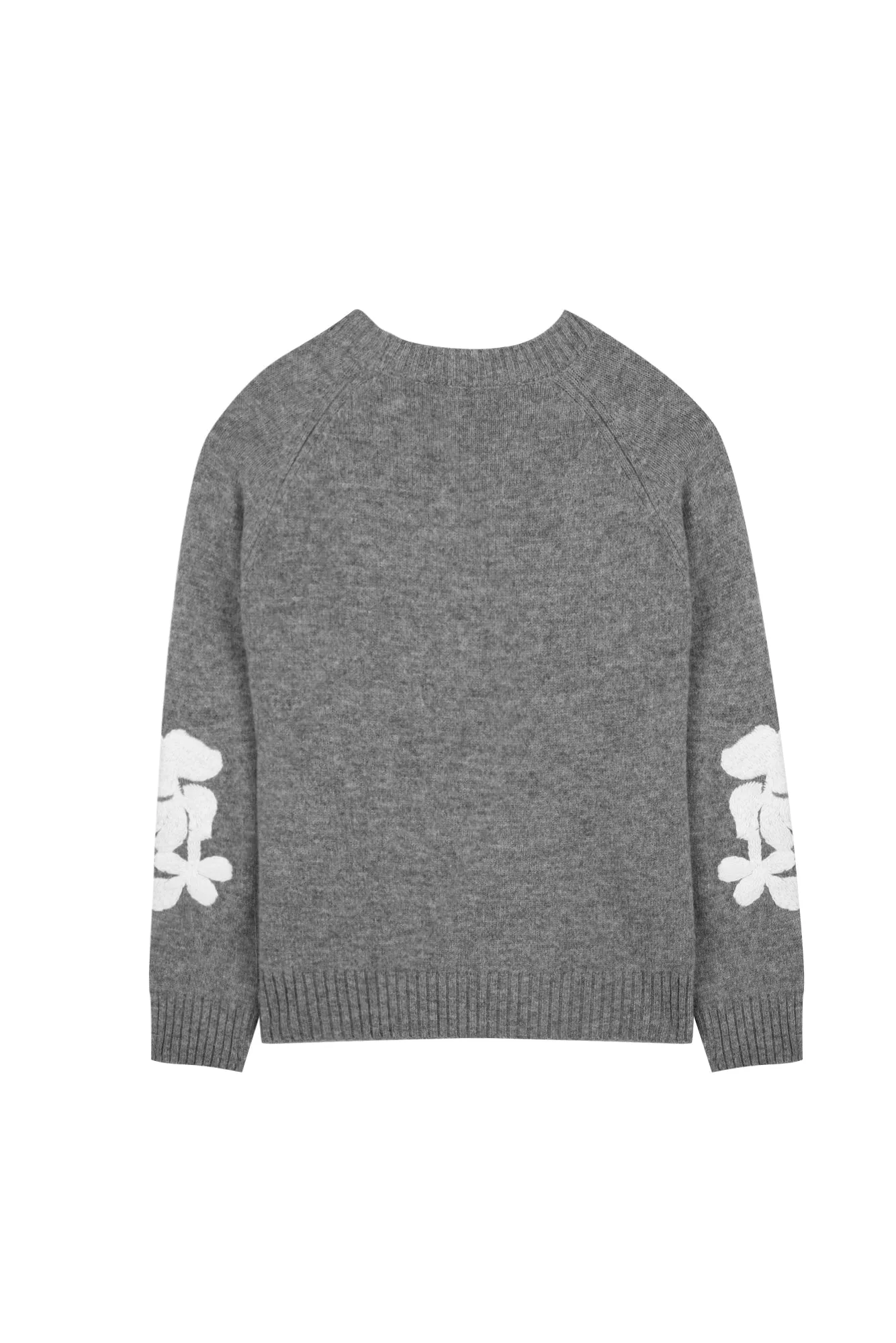 Pull - Gris broderie fleurie