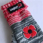 RED/GREY KNITTED POPPY MITTS (Adult and Youth Size options)