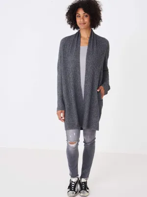 Repeat Cashmere - Cardigan Long rib knit in med grey