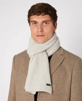 Rib-Knit Wool Rich Scarf