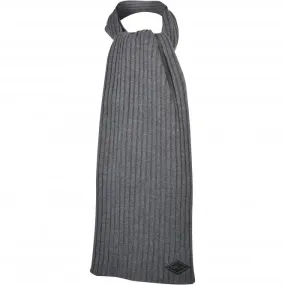 Ribbed Knit Scarf, Grey Melange