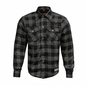 RIDERACT® Men's Motorcycle Riding Reinforced Flannel Shirt Road Series Grey