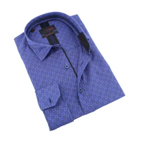 Sax Design Button Down Jacquard Shirt