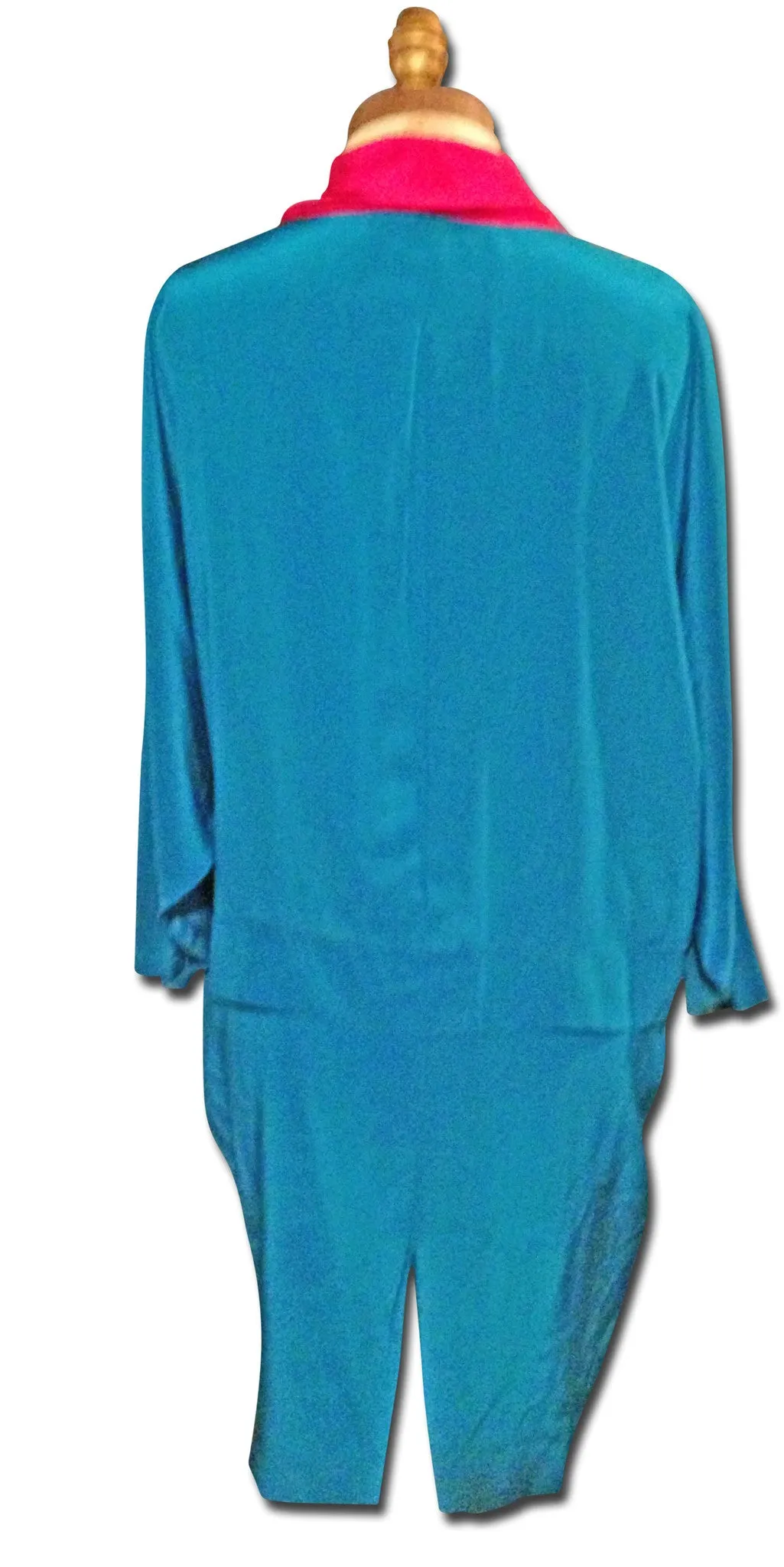 Screaming Colorblock 1980s Silk Dress