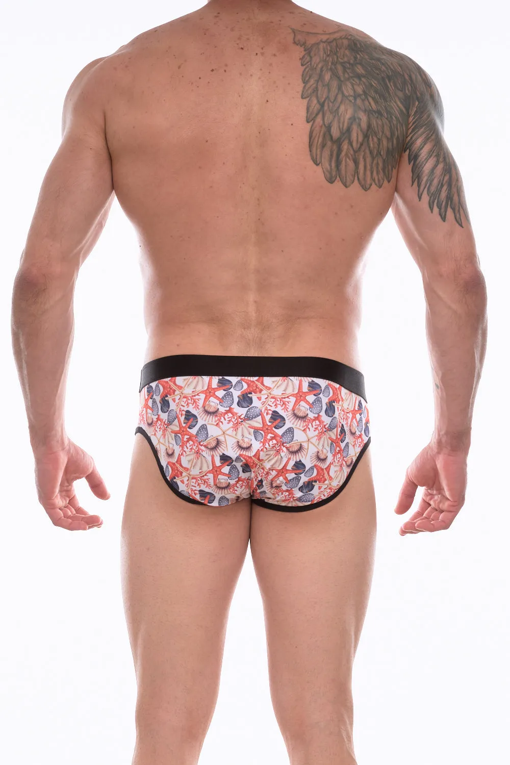 Seashells Men's High Slip Brief Underwear