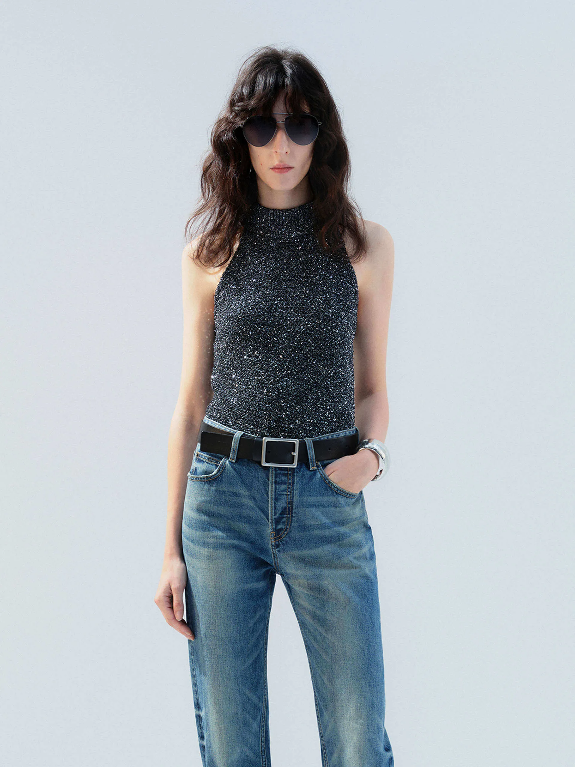 Sequins Textured Top