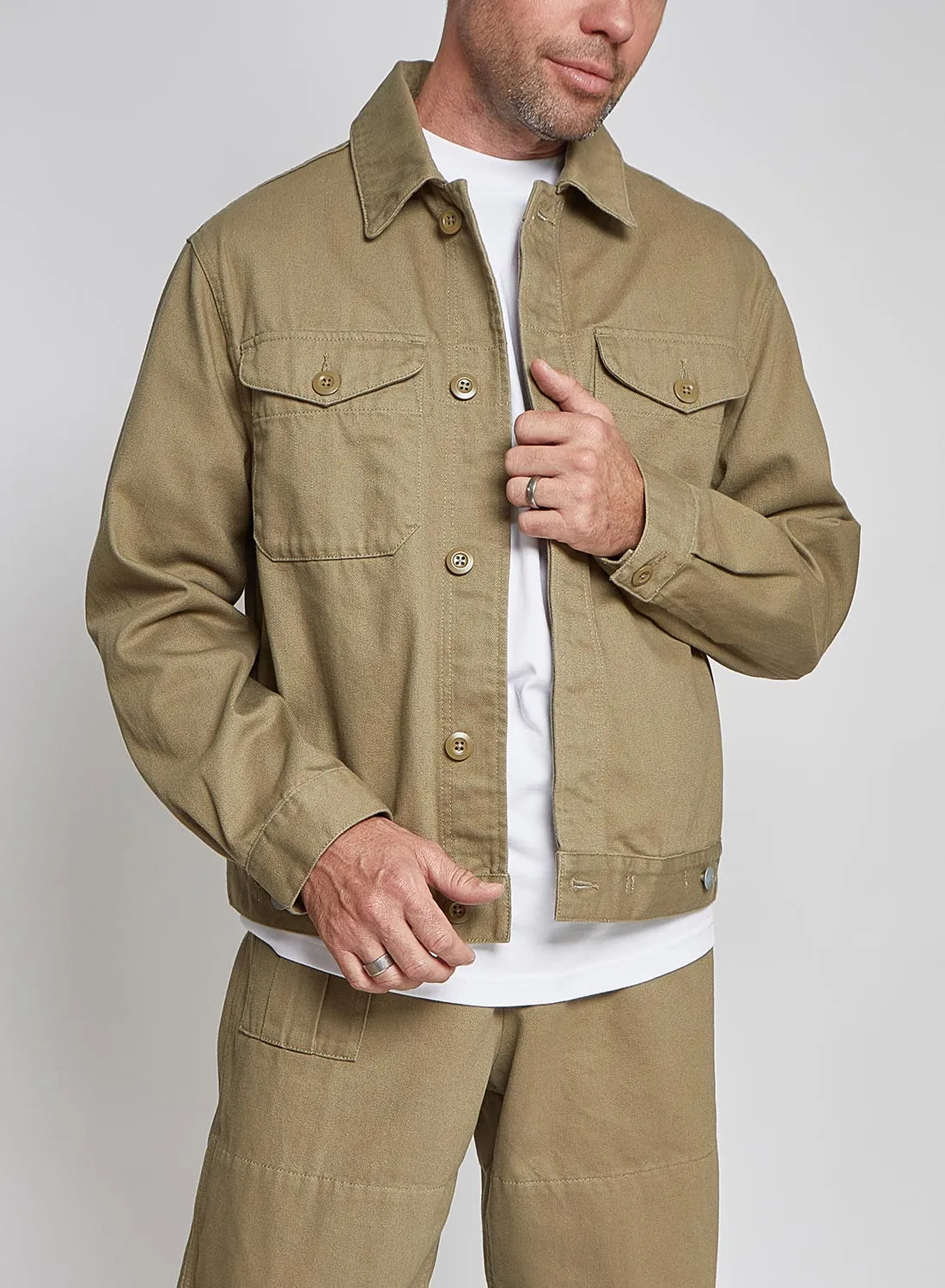 Short Jacket Heavy Cotton in Army