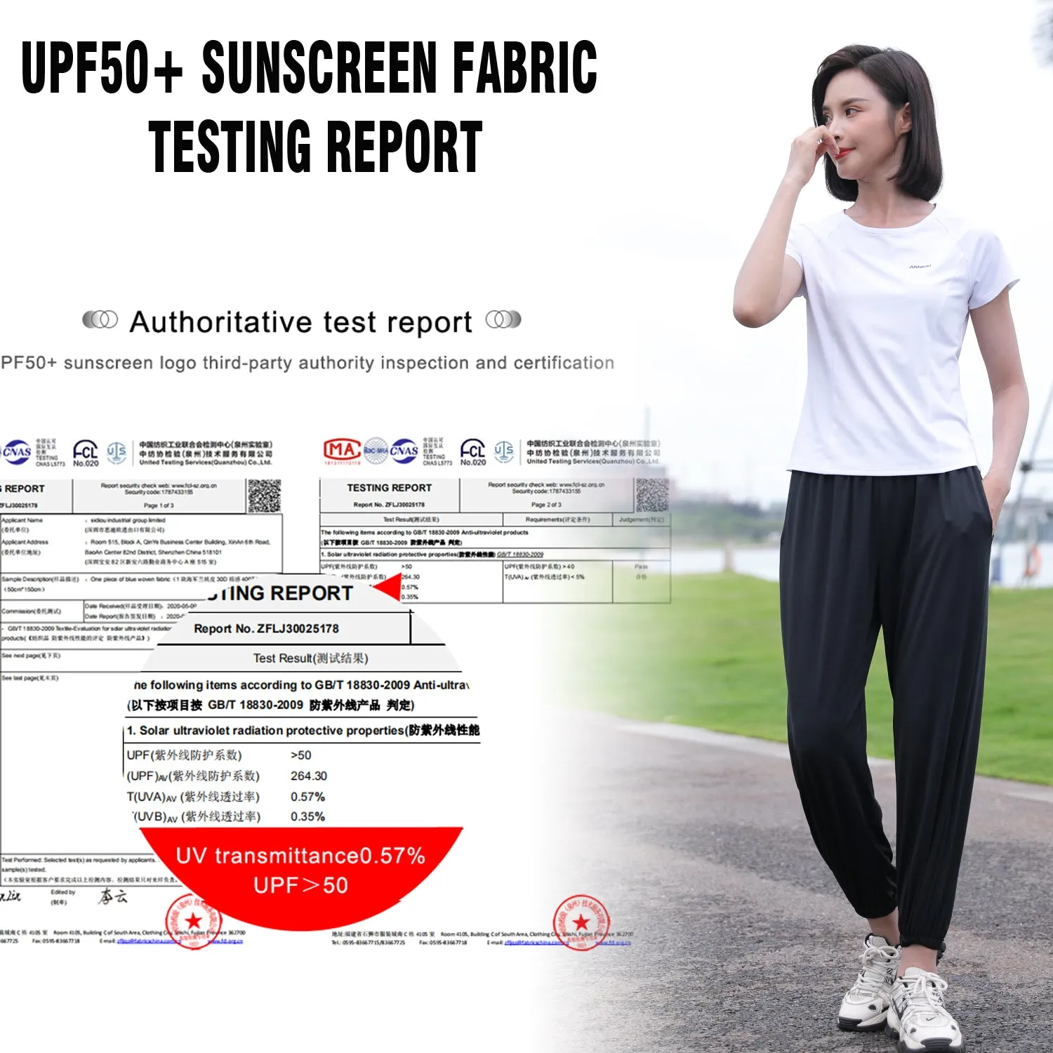 Sidiou Group Anniou UPF50  UV Protection Loose Casual Quick Dry Trousers Women's Breathable Ice Silk Pants Running Fitness Sport Wide Leg Pants