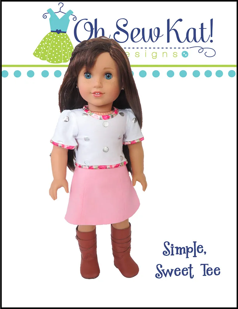 Simple Sweet Tee 18 Inch Doll Sewing Pattern